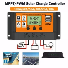 30-100A PWM Solar Charge Controller Panel Battery Regulator Inverter USB
