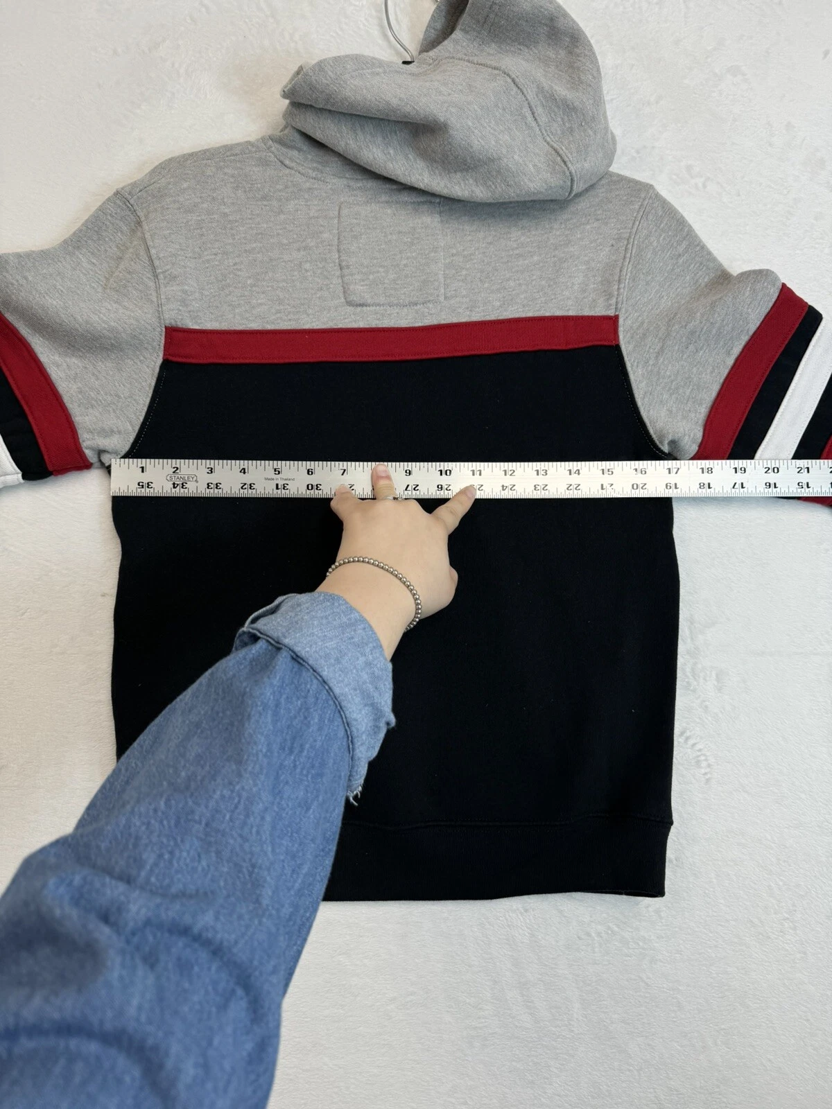 COACH Felpa con cappuccio pullover allenatore Mitchell & Ness rosso grigio Detroit Red Wings bambino M