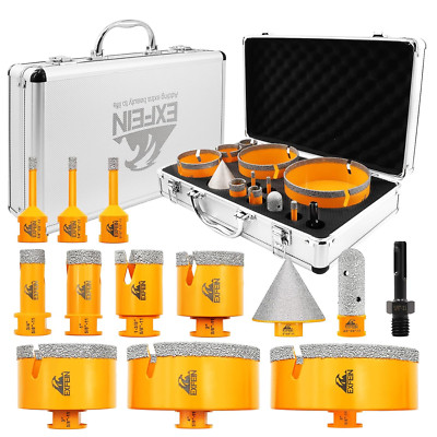 13-Piece Diamond Hole Saw Kit for Tile, Porcelain, Marble & Granite