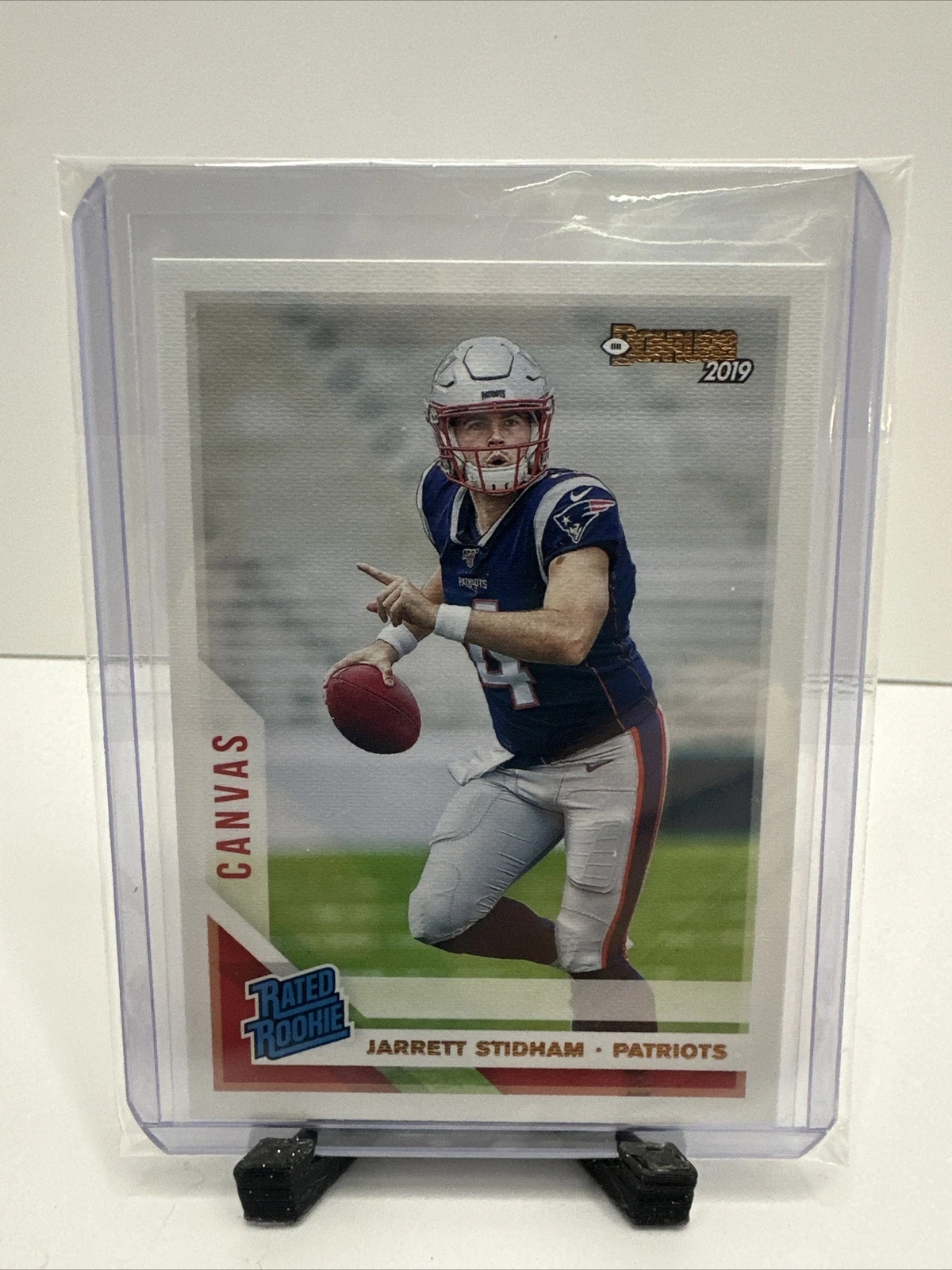 2019 Donruss Jarrett Stidham Canvas Rated Rookie 307 Patriots Broncos