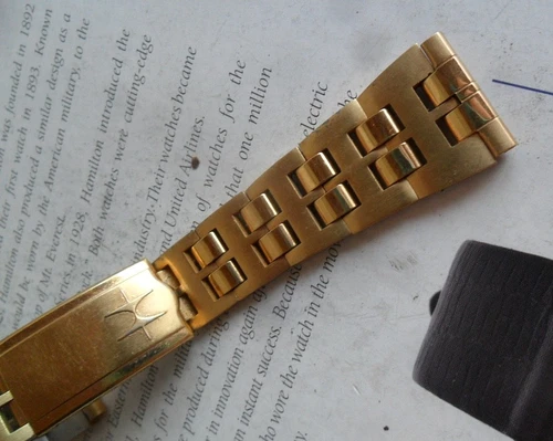 Vintage Men's Hamilton Champion Gold Tone Linked Watch Band Bracelet