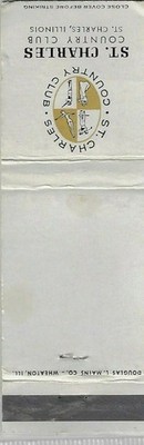 Vintage Matchbook Cover   St Charles Country Club St. Charles Illinois