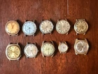 Vintage Automatic Mens Watch Lot of 10 Winding Remington Timex Parts Repair