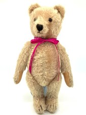 Steiff Original Teddy Bear Blonde Mohair Plush 1950s 35cm 14in Jointed no ID Vtg