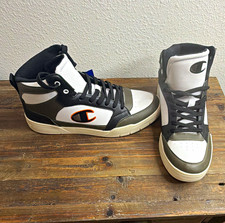 Champion Arena Hi Men  s High Top Lace-Up Colorblock Sneakers White/Black/Green