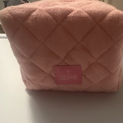Coco & Eve Pink Quilted Makeup Bag / Cosmetic Case with Zipper