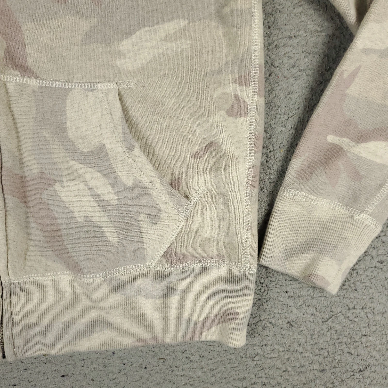 VETEMENTS Ralph Lauren maglione donna piccolo beige mimetico full zip felpa con cappuccio