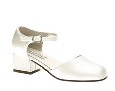 Touch Ups Girls' Clarissa White Satin,11.5 M US Little Kid