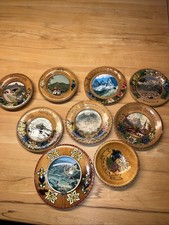 Vintage Holz- Wandteller 9er Set)