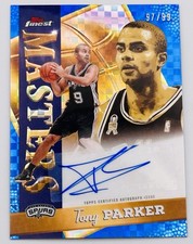 2025-26 Topps Finest Tony Parker Auto Blue X-Fractor /99 Masters Auto Spurs