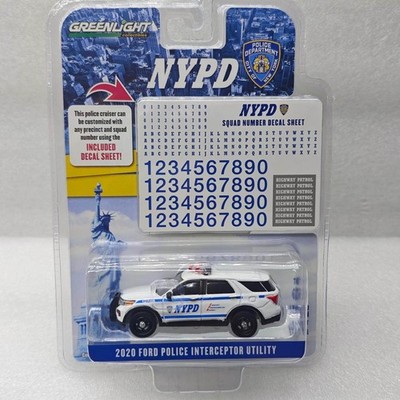 Greenlight1:64 2020 Ford Explorer (NYPD) & Lead Number Sticker, Independent Lamp