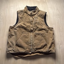 Carhartt V33-211 Sandstone Faded Neck Vest Full Zip Brown Men's L