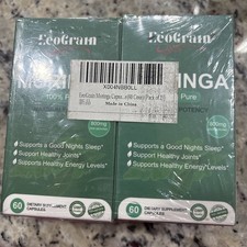 2 Pack Pure Moringa 60ct Superfood Antioxidant Greens Supplement 3/2027