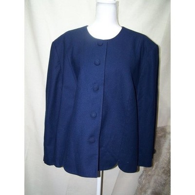 Vintage Pendleton Blazer Jacket Wool Blue Navy Plus 24W