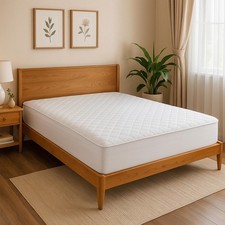 White Quilted Waterproof Mattress Protector   Deep Pocket up to 20  , Soft Br...