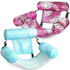 SLOOSH Inflatable Pool Floats Adult,2 Packs Floating Lounge Chairs,Blow up Po...