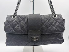 CHANEL vintage 2.55 Large Flap Bag Ladies Shoulder Bag black