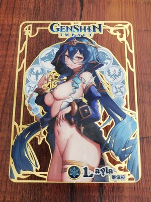 Layla - Genshin Impact - Goddess Story Gold Metal Card