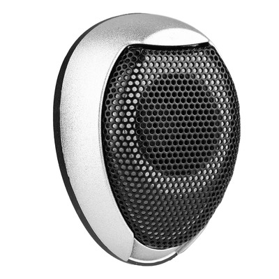_Silver 10W Mini Car Speaker Audio Round Stickable Loudspeaker Automobile