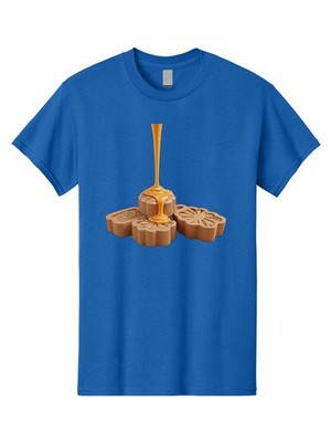 Salted-Egg-Yolk-Mooncake Mens Graphic Tee, 100% Cotton, Casual Summer Wear
