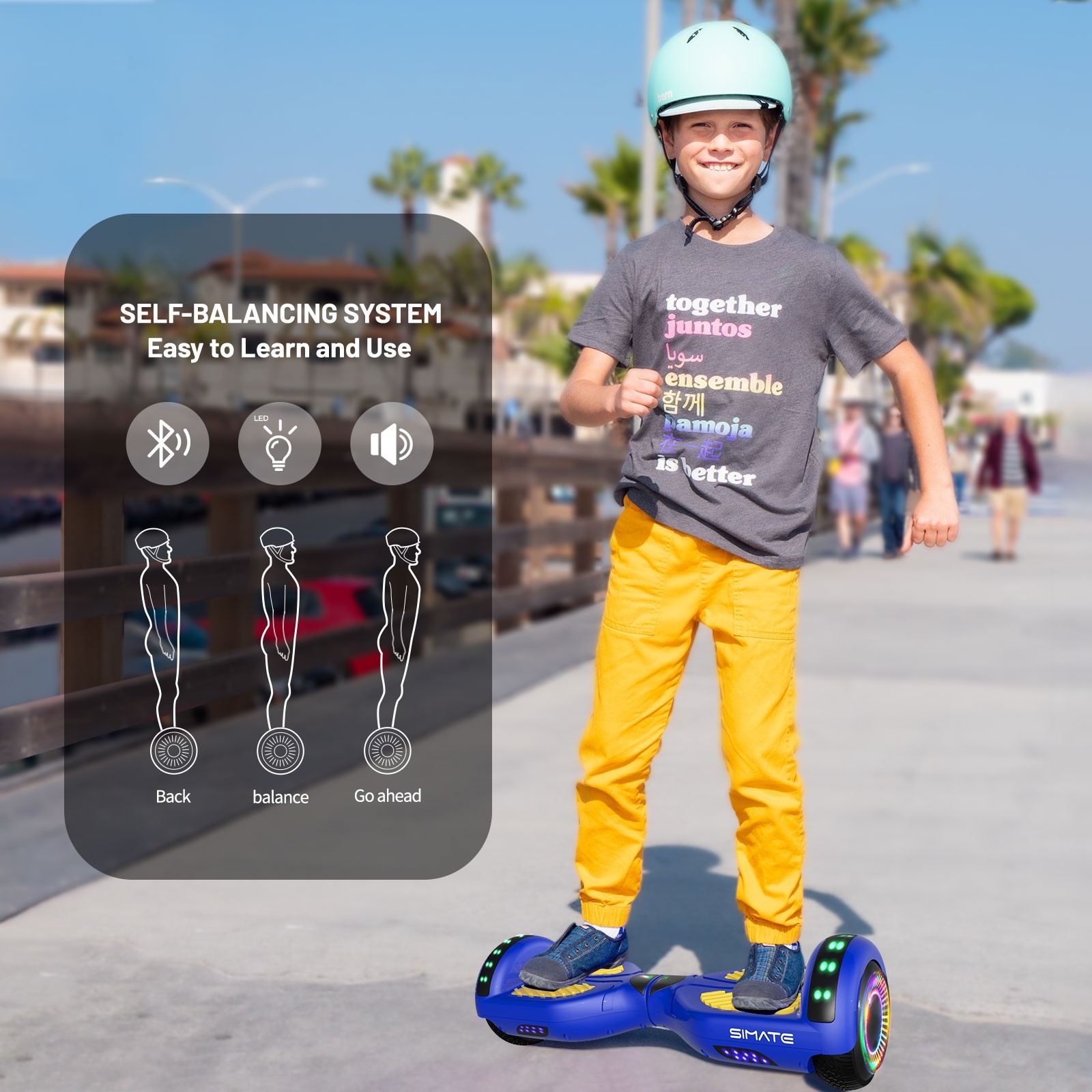 Commugo Off Road 6.5" Hoverboard Scooter 8.5 Mph 600W 220 lb Weight Limit UL2272
