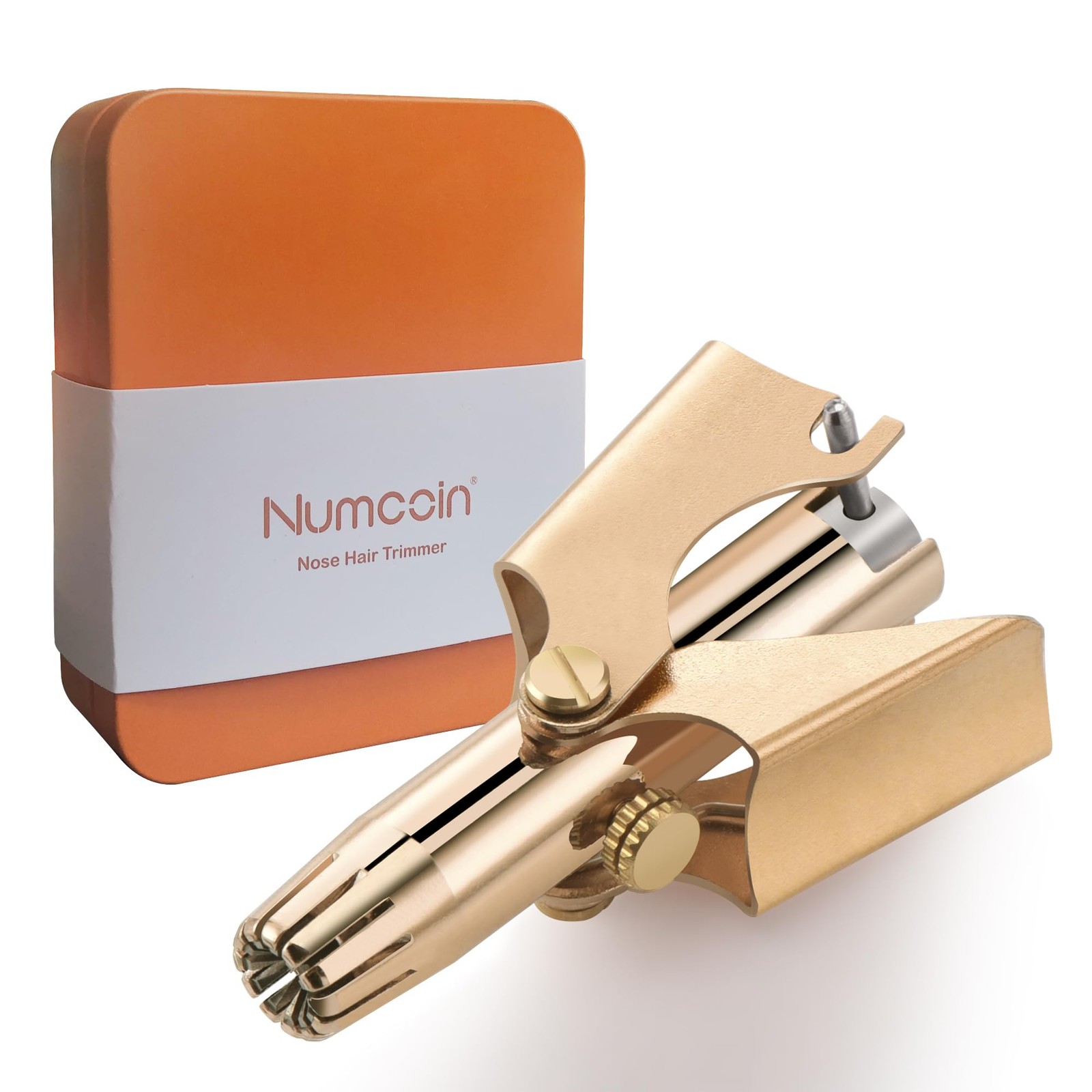 Men's Gold Manual Nose Hair Trimmer for Smooth Grooming