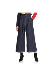 Alice  Olivia Women Jeans 2 Paperbag Pleats Waist Belt Tie Wide Leg Crop GUC