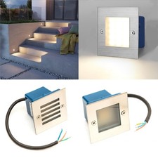 Mini Wall Step Light LED Outdoor White Square Recessed Garden Patio Brick Lights