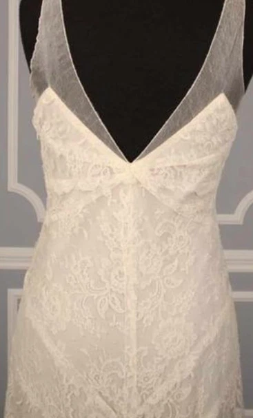 Authentic & Perfect Monique Lhuillier Ivory Lace Wedding Gown Sz 10 (St. Size 8) - Image 3 of 4
