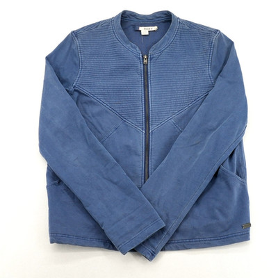 Vintage Roxy Women s Zip-Down Jacket Navy Blue Size L
