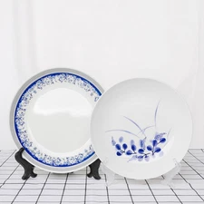 24 Pcs Plastic Folding Plate Display Stand 4 Inch Transparent Dish Rack