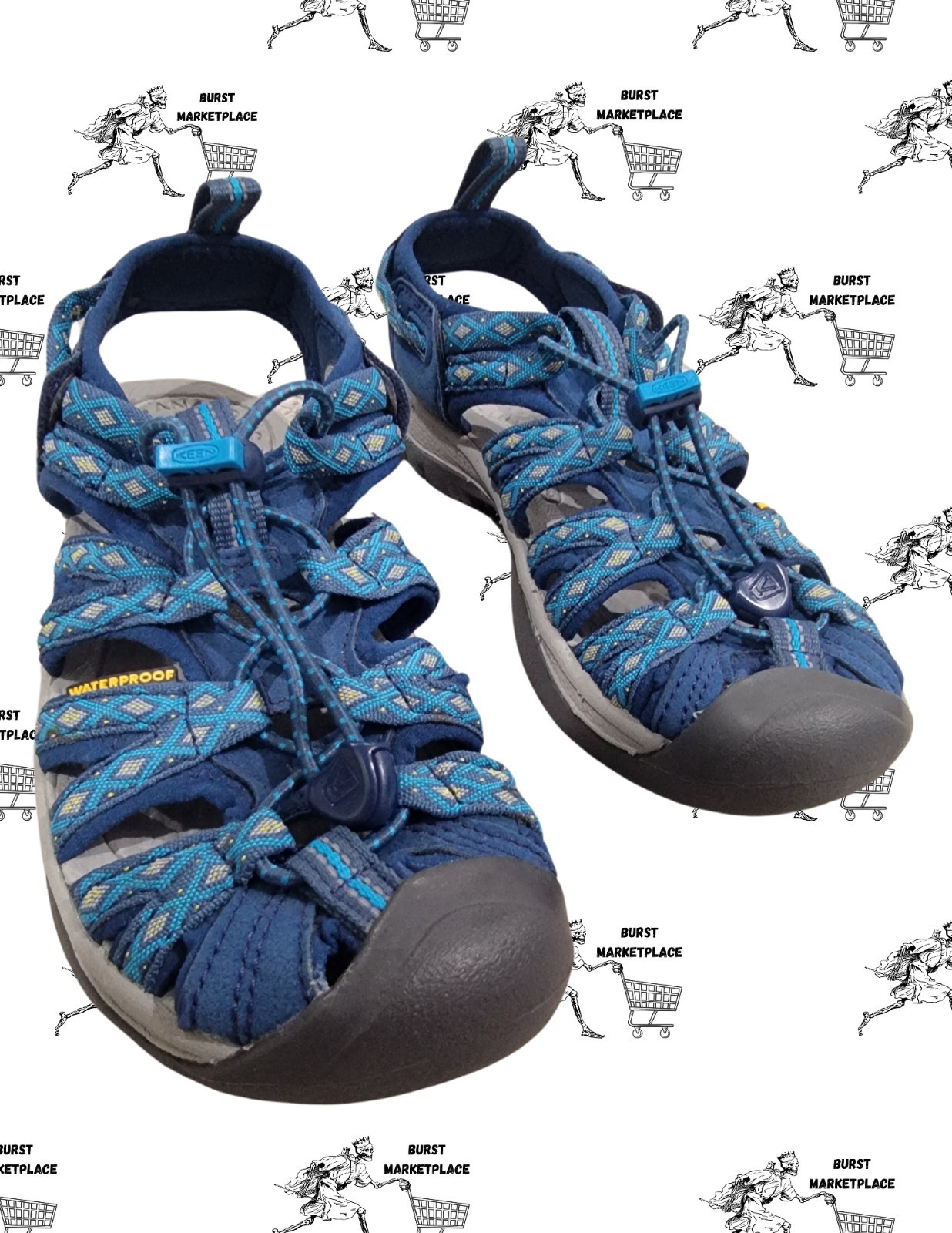 SANDALO KEEN WHISPER DONNA TAGLIA 6. EUC IMPERMEABILE LEGGERO PUNTA CHIUSA BLU