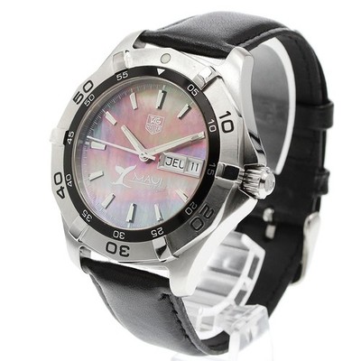 TAG HEUER Watch Aquaracer Maui WAF2012 Day-Date Automatic Shell Dial Leather