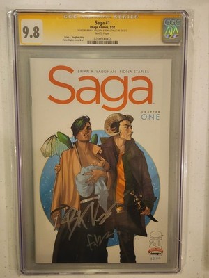 Saga #1 (Image Comics March 2012) CGC 9.8 ** DOUBLE Signed Vaughan & Staples **