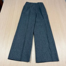 Vintage 70s Wool Tweed Trousers Pleated Wide Leg Bell Bottoms size 10 fits 24x29