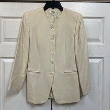 Talbots Wool Business Blazer Cream Size 4 Vintage USA