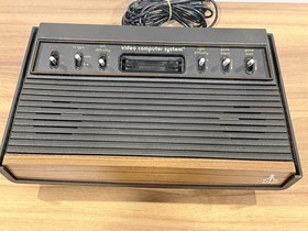 Atari CX2600 Woodgrain Six Switch Console W/24 Games 2 Controllers Tested