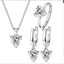 Women  s Birthday Gift Set  Ring Earrings Necklace 3-Piece Set