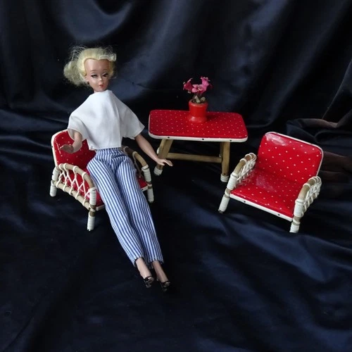 German wicker set ONLY ! for LARGE Bild Lilli Doll original 1950s incl US Tariff