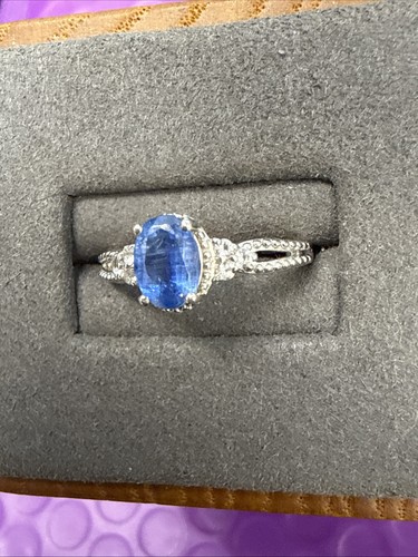 ⭐️Beautiful Sterling Silver Blue Sapphire And CZ Ring Size 6.25 (4) - Picture 4 of 4