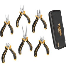 6-Piece Mini Pliers Set, Needle Nose, Diagonal, Long Nose, Bent Nose, End Cut...
