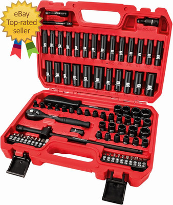 1 4 Inch Drive Impact Socket Set 83 Piece Standard SAE 5 32 9 16 Inch  Metric Si
