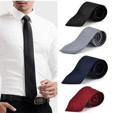 Slim Plain Tie for Men Solid Color Skinny Neckwear for Wedding or Party Suit Use