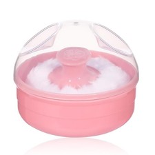 UTENEW Pink Cosmetic Baby Powder Puff Sponge Container