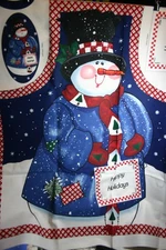 Daisy Kingdom Heaven & Nature Sings Christmas Apron Panel Uncut Snowman Holiday