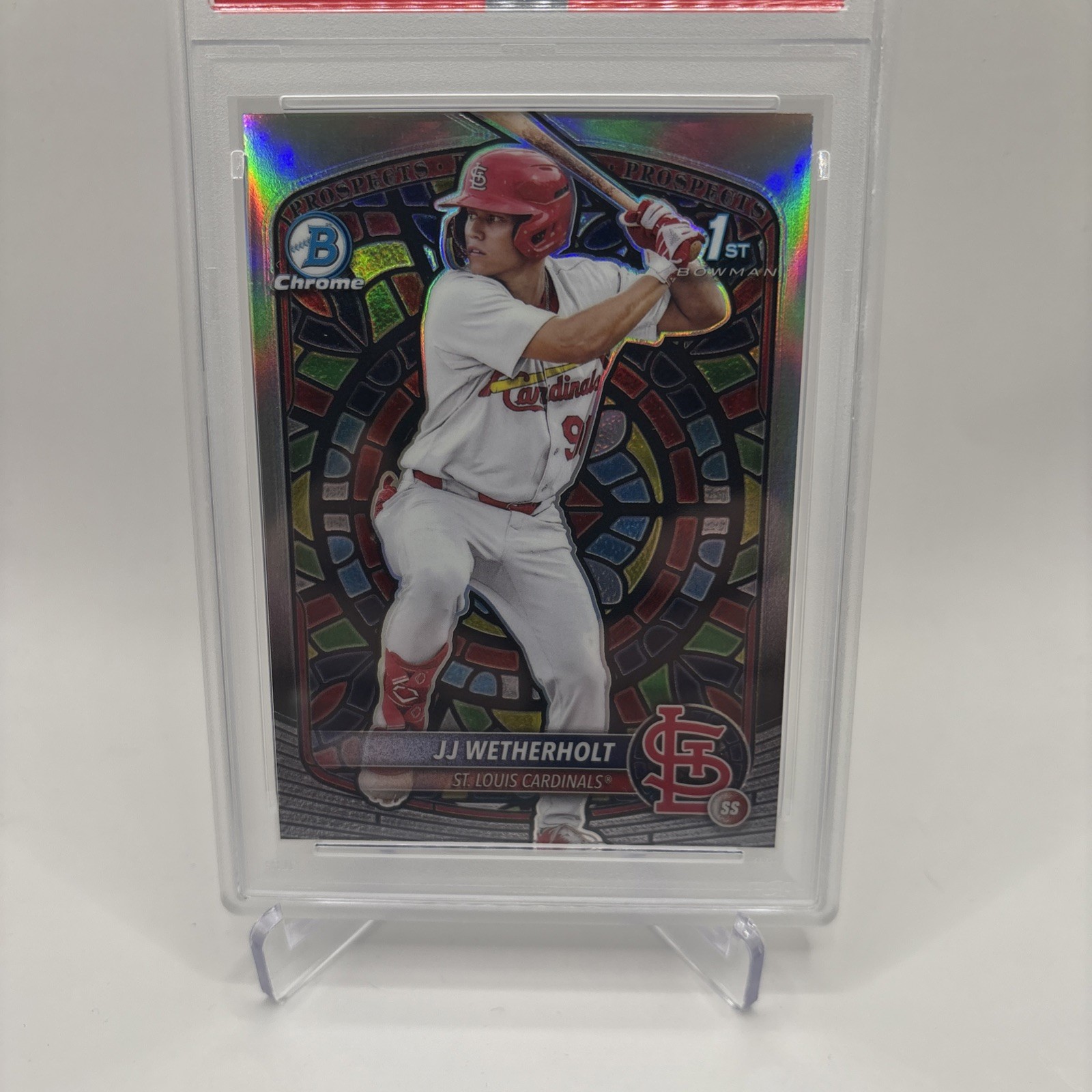 2025 Bowman 1st JJ Wetherholt Etched In Glass PSA 10