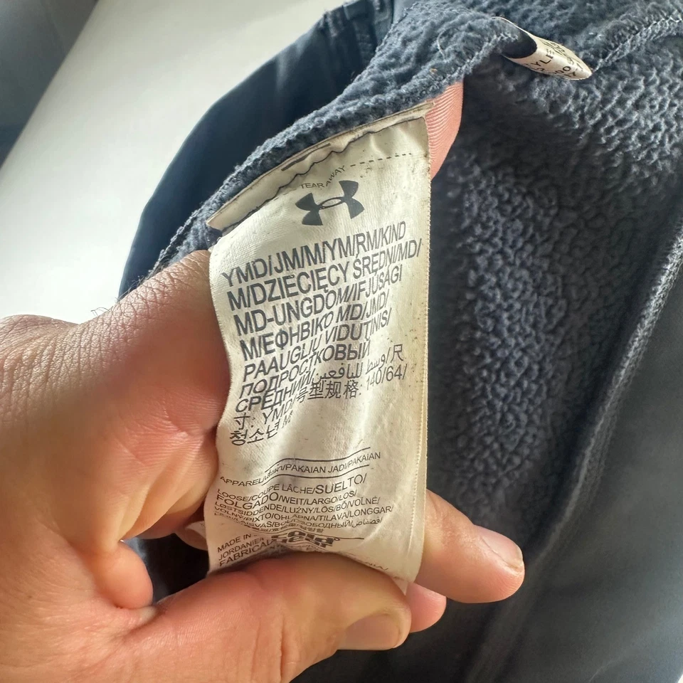 Under Armour Juvenil Gris Rojo Cremallera Completa Sudadera con Capucha ColdGear Chaqueta Niño Mediana Foto 3 de 4