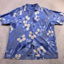 Tommy Bahama 100 Silk Hawaiian Button Up Camp Shirt Men's Size XL Hibiscus Leaf
