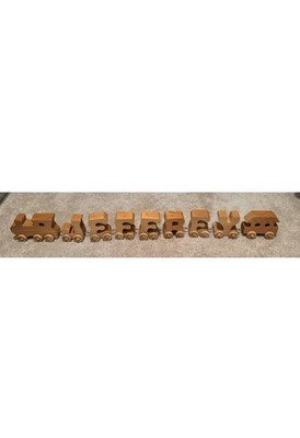 Personalized Wooden Letter Train Set Name handmade Jeff Jeffrey Jeffery 9-pc