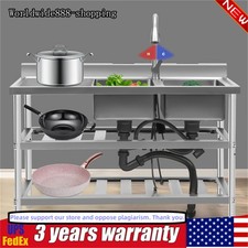 Commercial Restaurant Sink Utility Sink Double Bowl Sink Stainless Steel Faucet